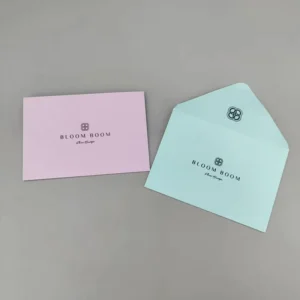 Textured Paper Gift Card and Wedding Invitation Envelope with Custom Logo Seal