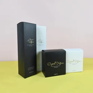 Textured Specialty Paper Essential Oil and Makeup Storage Box Set with Sponge Insert, Matte Lamination, and Embossing