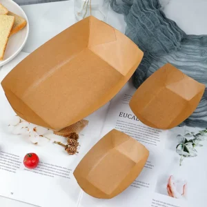 Thick Coated Kraft Paper Oil-Proof Disposable Square Box for Sushi, Baby Food, Canned Food, Fried Chicken and Hot Dogs