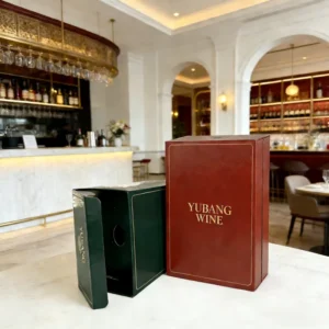 Thick Corrugated Paper Wine Packaging Box with Gold Embossing and Sponge Lining
