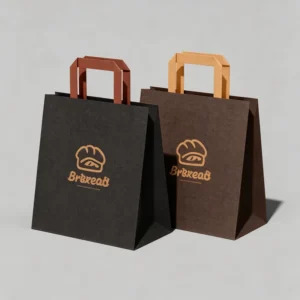 Thick Kraft Paper Carrier Bag with Flat Rope Handle, Heavy Load Support, Custom Logo