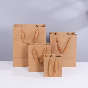Thick Kraft Paper Handbag for Tea Advertising Takeaway Gift Clothing Packaging Business & Shopping Use