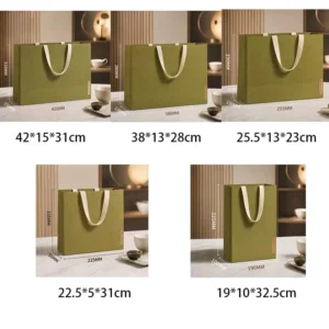 Thick Kraft Paper Shopping Bags with Handles for Bakery Takeaway Packaging