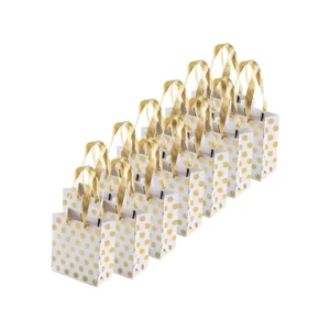Thick White Card Paper Bags with Printed Patterns for Bread, Muffins and Donuts
