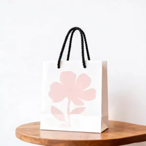 Thick White Cardstock Bags Durable Custom Print Eco Friendly Biodegradable Luxury Retail Packaging Wedding Gift Bags