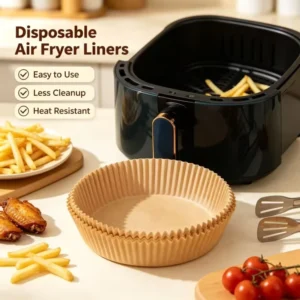 Thickened Disposable Air Fryer Paper Liners Waterproof Heat-Safe Non-Stick Parchment Paper