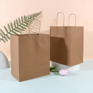 Thickened Kraft Paper Bags Compostable Stand up Pouches Catering Takeaway Bags Custom Logo Printed Shopping Packaging Bags
