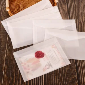 Translucent Paper Envelopes for Wedding Invitations, Greeting Cards, and Business Invitations, Custom Logo and Sizes