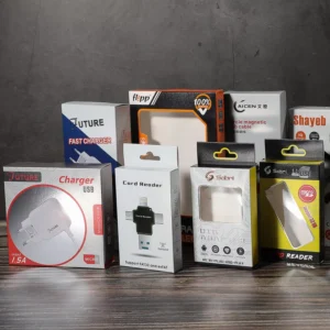 Transparent Folding Packaging Box with Lining and Label for Electronic Accessories