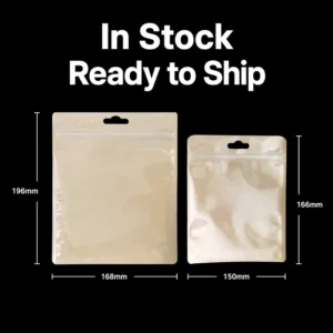 Transparent Front Kraft Paper Back Packaging Bag With Self-Sealing Zipper And Hanging Hole