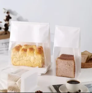 Transparent Kraft Paper Bread Toast Biscuit Cookie Packaging Bag with Window
