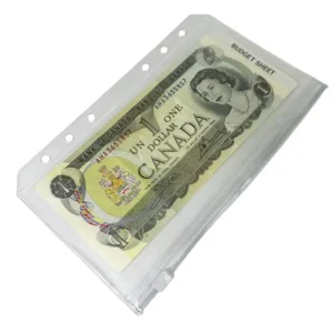 Transparent Matte A5 A6 A7 Refillable PVC Pocket Budget Binder Pages Clear Zipper Cash Envelopes for Money Savings
