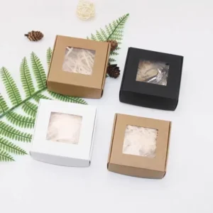 Transparent PET Window Cake Box with Folded Paper Construction for Cakes and Food