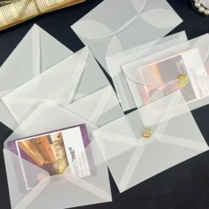 Transparent Vellum Paper Envelope Wax Seal Wedding Invitation Events Custom Logo Gift