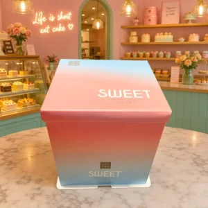 Two-Piece Gradient Cake Gift Box with Clear Display Window for Birthday, Wedding and Party Cakes