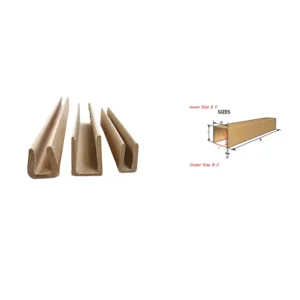 U-Shape Kraft Paper Edge Protector 3-Sided Corner Protection for Palletized & Containerized Cargo