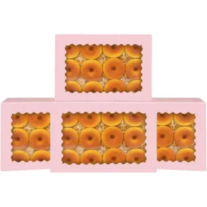 UV-Coated Recycled Kraft Paper Foldable Dessert Box with Sponge Lining for Bakery and Pastry Storage