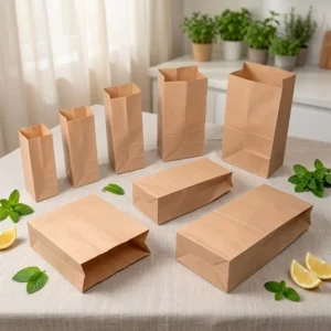 UV-Printed Customizable Food-Grade Kraft Paper Square-Bottom Bag, No Handle, Multi-Size, Bakery Takeaway