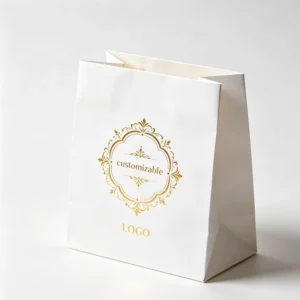 Uncoated Anti-Yellow White Card Paper Bag with Silk-Screen Customizable Brand Pattern for Designer Studio, Clinic, and Customer Gifts