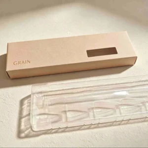 Uncoated Kraft Long Hollow Window Paper Box with Custom Print and Inner Tray