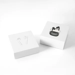 Universal White Paper Packaging Box with Blister Tray for Wireless Earphones, Earbuds, and Headsets