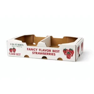 Ventilated Corrugated Produce Tray for Strawberry Transport Cold Chain Die-Cut Industrial Carton