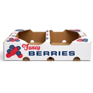 Ventilated Die Cut Corrugated Tray for Fresh Berry Transport and Cold Chain Produce Packaging