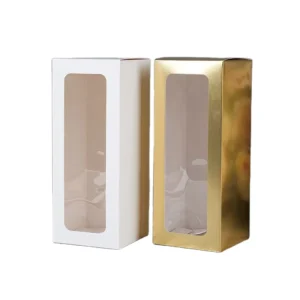 Viewing Window Paper Gift Box for Wine Glasses, Candles, and Aromatherapy