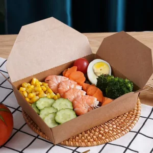 Waterproof Brown Kraft Paper Food Box for Sushi, Potato Chips, and Bakery Lunch