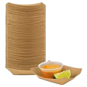 Waterproof Kraft Paper Disposable Food Tray with Recycled Materials