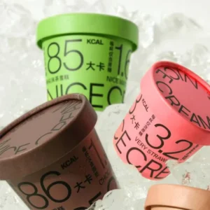 Waterproof and Oil-proof Food-grade Material Disposable Ice Cream Cups Kraft Paper Ice Cream Bowls