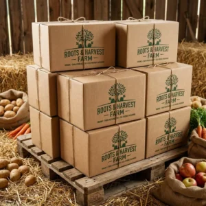 Wax-Coated Corrugated Carton for Cold-Chain Fresh Produce with Vents and Locking Lid Moisture-Resistant Box