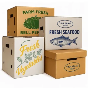 Wax Coated Corrugated Carton for Cold Chain Seafood Shipping