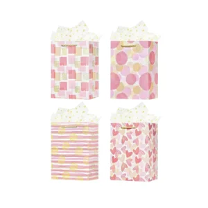 White Biodegradable Card Paper Bags for Gift and Souvenir Packaging Eco-Friendly Reusable Commercial Use