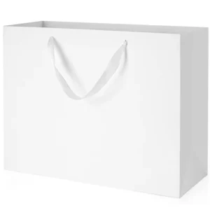 White Card Paper Bag for Retail Store Gift Packaging and Merchandise Storage