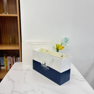 White Card Paper Bag with Gloss Lamination for Bakery and Coffee