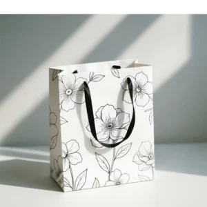 White Card Paper Bag with Handle for Clothing, Shoes, Shopping, and Gift Packaging