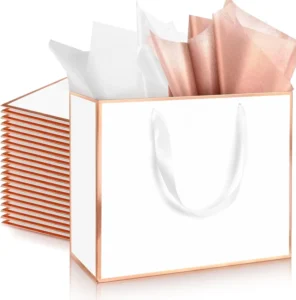 White Card Paper Bags, Eco-Friendly, Biodegradable, with Handle and Custom Logo for Food Packaging and Craft Shopping
