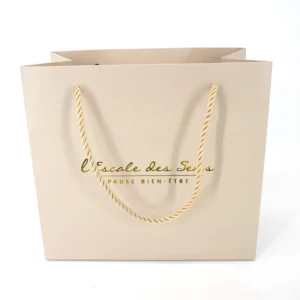 White Card Paper Bags with Offset Printing for Clothing and Cosmetic Retail Packaging
