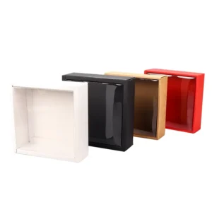 White Card Paper Closing Box with Clear Window and Transparent Lid