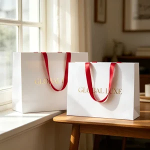 White Card Paper Gift Bag Custom Logo Wedding Birthday Party Favor Bags