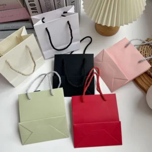 White Card Paper Jewelry Necklace Earring Shopping Tiny Bag for Small Business