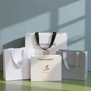 White Card Paper Tote Bag Customized Clothing Shopping Paper Bag Cosmetics Gift Bag Souvenir Bag Printing