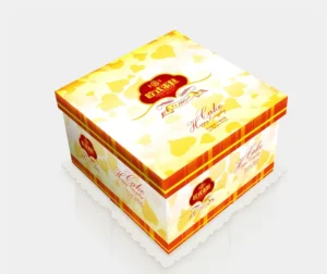White Cardboard Mooncake and Cake Packaging Gift Box with Carry Handle, Food-Safe Paper, and Custom Logo