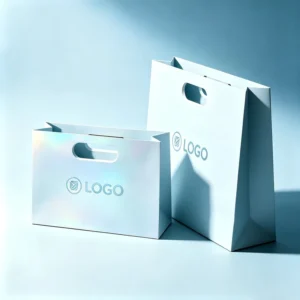 White Cardboard Paper Bag Customized Die-Cut Handle No-Waistline Style Specialty Art Paper Bag