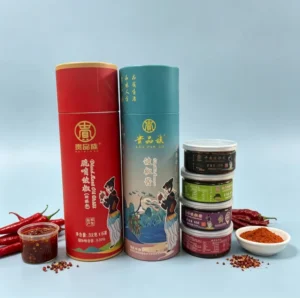 White Cardboard Paper Canister Food Packaging Tube for Chili Sauce and Condiments
