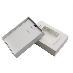 White Cardboard Paper Gift Box with Clear Window Lid
