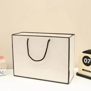 White Cardboard Shopping Paper Bags with Logo