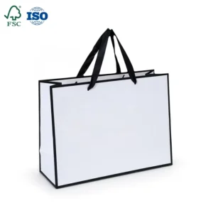 White Cardstock Square-Bottom Tote Bags Custom Gift Bags Screen-Printed Apparel Shopping Bags