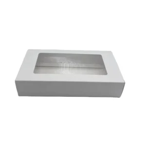 White Clear Window Foldable Rectangular Paper Box for Bakery & Gifts
